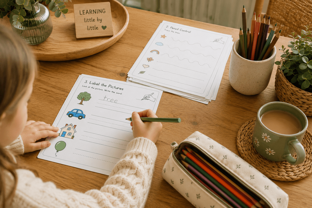 Free printable Reception writing activities for children aged 4–5