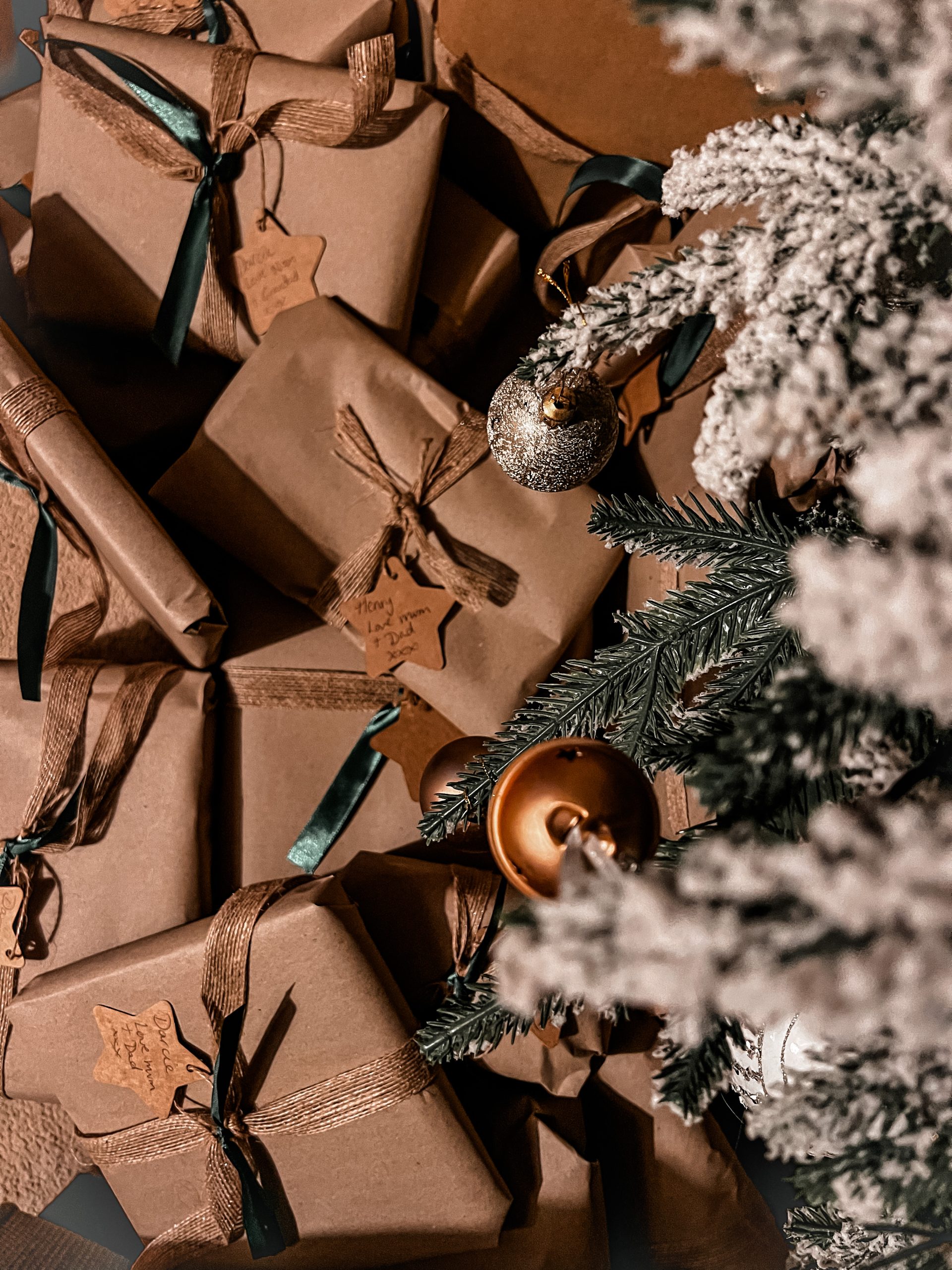 Christmas presents under the christmas tree